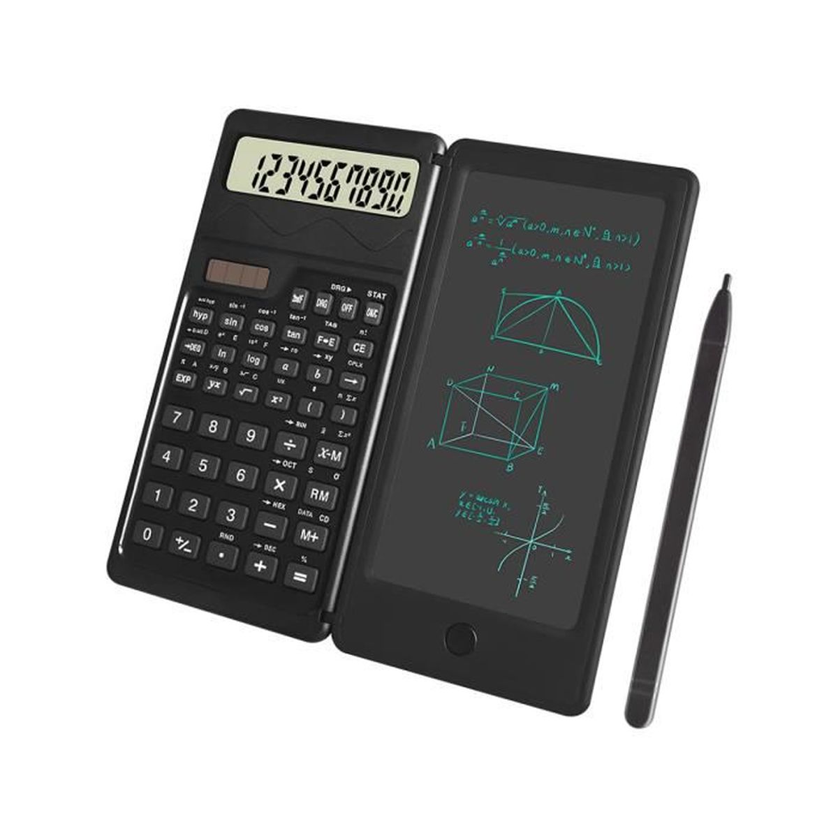 Calculatrice SISYS Avec Bloc-Notes LCD 6 Pouces - Double Alimentation Solaire/Batterie, 12 Chiffres, Portable