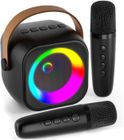 Mini Machine de Karaoké - KENETUOS - KENETUOSK29NOIR - 2 microphones - Bluetooth - Rechargeable USB