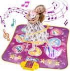 HAUTSTORE Tapis de Danse pour Enfants -Tapis de Jeu de Musique avec 9 Boutons Lumineux,Cadeaux d'anniversaire pour Filles de 3 à 15 Ans