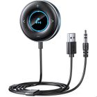 YIKXIULF Adaptateur Bluetooth 5,3 Voiture - Kit Main Libre Voiture Bluetooth - Recepteur Bluetooth Jack 3,5mm - pour Stéréo Haut-Parleur