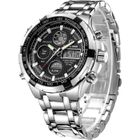 GUIGUOGUO Montre - Sport - Homme - Acier Inoxydable - Chronographe - Étanche - Multifonction
