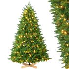 VANKEL Sapin de Noël Artificiel 180CM PE+PVC avec Guirlande LED et Support en Bois, 940 Branches Denses