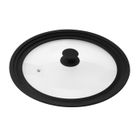 bremermann Couvercle universel pour verre avec bord en silicone, 30/32/34 cm, noir grand