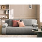 BESTMOBILIER Elio - canapé 3 places convertible - avec coffre - en velours et velours côtelé - Gris clair