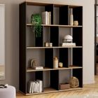 IDMARKET Etagère bibliothèque JENA 4 niveaux noir et effet bois 143 cm