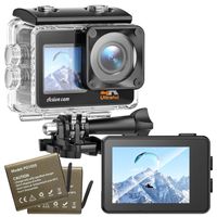 CAMPARK Caméra Sport 4K 30fps Etanche WiFi Action Caméra Sportive Ultra Full HD Stabilisateur avec Télécommande 2 Batteries