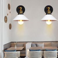 MOGOD 2x Vintage Applique Murale en Fer Blanc 26CM Lampe Intérieur Industriel éclairage de Cuisine Chambre