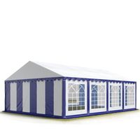 Tente de réception TOOLPORT 6x12m PVC anti-feu 500g/m² blanc imperméable