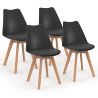 Lot de 4 chaises scandinaves SARA noires - IDMARKET - Moderne - Confortable - Design nordique
