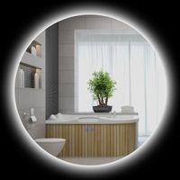 kleankin Miroir rond lumineux LED de salle de bain 70 cm avec éclairage interrupteur tactile système antibuée miroir mural LED