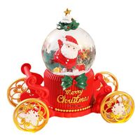 Ornement Père Noël TD® 17*9*17.5cm Flocon de neige automatique Boîte à musique boule de cristal