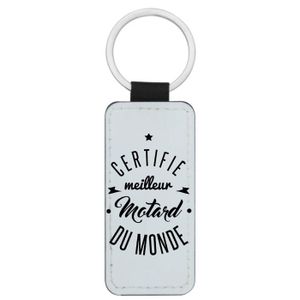 Porte-clés Rond Double Face Imprimé Moto Biker Cross Motocross - Tissu Multicolore Fabriqué En France