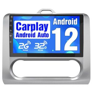 AUTORADIO Junsun Autoradio Android 12 2Go+32Go pour Focus S2 2004-2011, 9 pouces Écran avec Carplay GPS Bluetooth Android Auto RDS WiFi