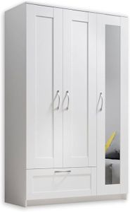 ARMOIRE DE CHAMBRE Armoire avec porte miroir, Blanc - Armoire polyvalente 3 portes pour votre chambre à coucher - 117 x 190 x 50 cm.[Z29]