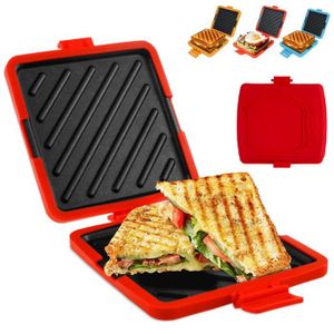 Presse à Croque-Monsieur Pour Micro-Ondes - Antiadhésive - Sans électricité - Compatible Lave-vaisselle - 16x14x3cm