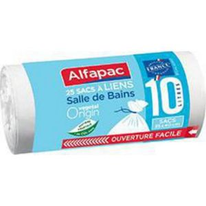 ALFAPAC : Bi-Matière - Sacs poubelle à liens coulissants 5L spécial salle  de bain - chronodrive