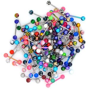 LOT 8 PIERCING DE LANGUE EN DE MULTICOLORE BARBELL 19MM L7M9 1T LOT 8 PIERCING DE LANGUE EN DE MULTICOLORE BARBELL 19MM L7M9 1T