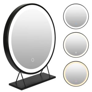 MIROIR ÉLECTRIQUE Miroir LED MixMest! à poser avec cadre noir, Ø 40c