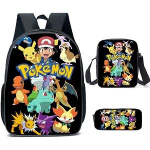 Sac à dos Pokémon cartable d'école pour enfant garçon fille avec trousse  sacoche