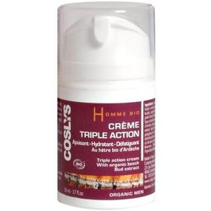 HYDRATANT VISAGE Coslys Homme Soin Hydratant Triple Action Bio 50ml