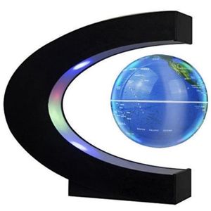 GLOBE TERRESTRE Brave-Mobukia Créatif Globe Terrestre Lumineux Flottant Magnétique Levitation Globe Lamp avec Lumières LED et Base en Forme C - Ble