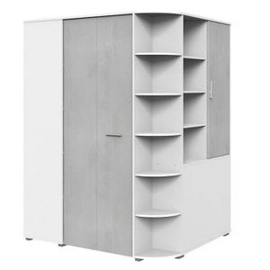 Armoire Dressing D Angle Volverine Finition Blanc Gris Graphite