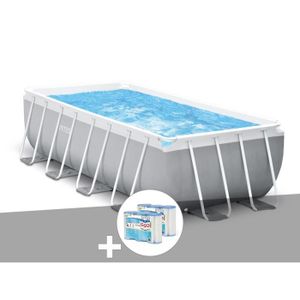 PISCINE Kit piscine tubulaire Intex Prism Frame rectangulaire 4,00 x 2,00 x 1,22 m + 6 cartouches de filtration