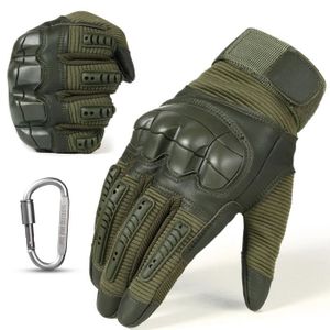 GANTS - SOUS-GANTS Gants de Moto en cuir pour écran tactile,Motocross Moto Pit Biker Enduro équipement de protection course gant - A16-Green[B]