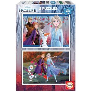 PUZZLE Puzzle La Reine des Neiges 2 - EDUCA - 2x48 pièces - Dessins animés et BD