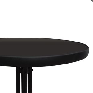 Ensemble table et chaise de jardin ABB Ensemble de bistro 3 pcs Rotin PVC Noir - Qqmora - BSD58772