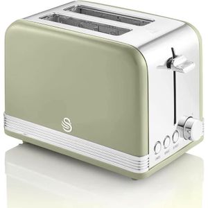 GRILLE-PAIN - TOASTER Swan Retro ST19010GNEU Grille-pain Large Fente 2 T