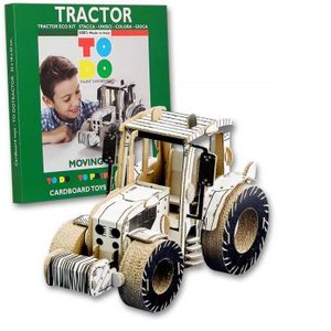 KIT MODÉLISME Kit modelisme à construire - Tracteur en kit carton à colorier et à monter sans colle - 121 pièces - 33 x 18 x 23 cm TODO