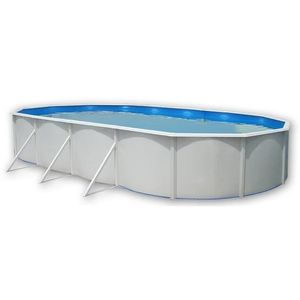 PISCINE Piscine hors sol ovale en acier PRESTIGIO 730x366x120 cm - Kit complet piscine, Filtre, Skimmer et échelle