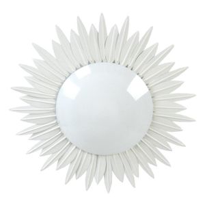 PLAFONNIER SOLEIL-Plafonnier ronde métal  blanc Abat-jour: globe verre opale 1 ampoule E27 urbain P30xD30xH15cm