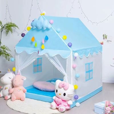 Relaxdays Tente de jeu, design maison de campagne, H x l x P : 103 x 96 x 75 cm, tente pour enfant, 2 entrées, maison de jeu intérieure, tente d'éveil