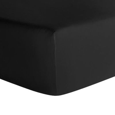 Drap housse 160x200 cm bonnet 40 cm percale PASSION PERCALE Anthracite