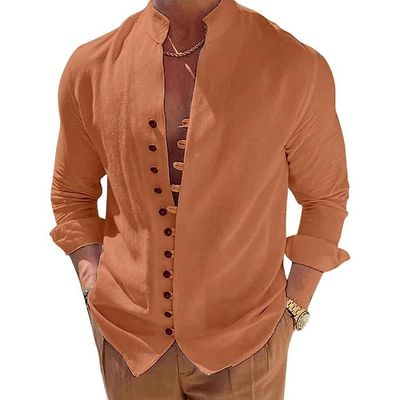 Chemise Homme Manches Courtes à Imprimé 3D Samouraï & Chat - Col Montant - Polyester Doux - Style Casual & Plage