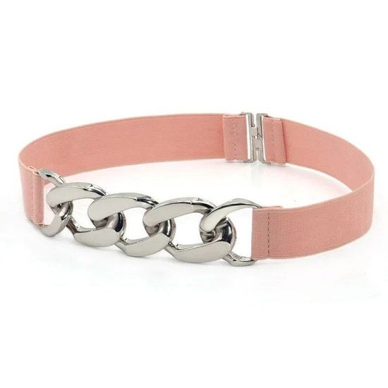 Ceinture Large Élastique Pour Femme - Double Anneau En Or - Style Vintage Tendance - Pour Robes, Jeans, Pulls - 9