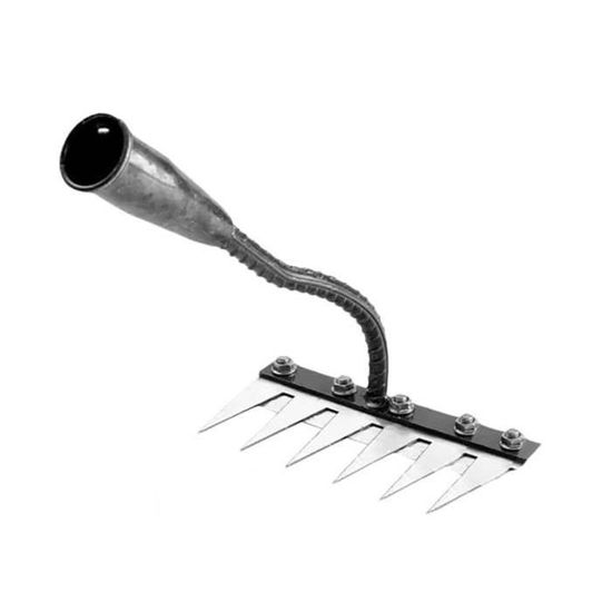 Râteau De Désherbage 6 Dents Acier Carbone - Outil Jardin Métal Résistant Pour Déchaumage