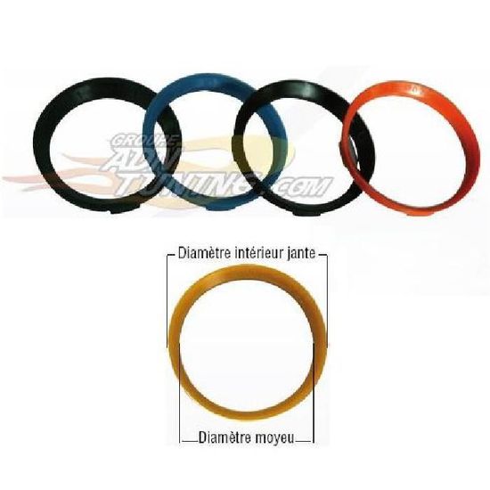 CRK Lot De 4 Anneaux De Centrage - 64 X 57,1 Mm - Beige - Fabriqués En Allemagne