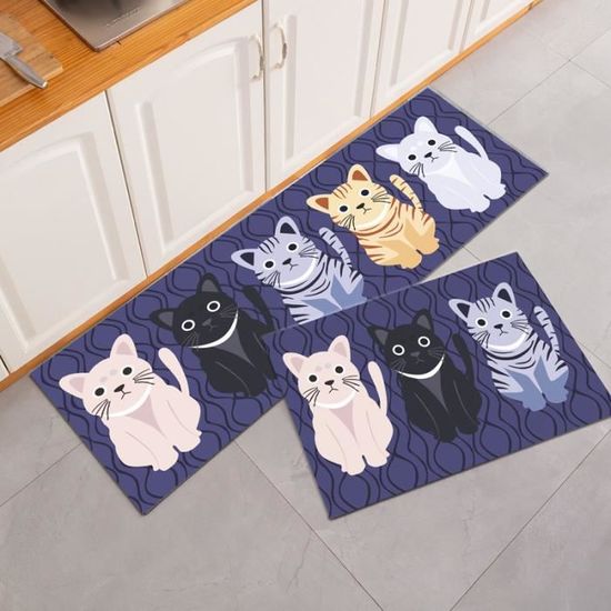 Tapis De Noël Nain Festif - Lot De 2 (40x60 Cm + 40x120 Cm) - Antidérapant, Absorbant - Pour Cuisine, Entrée, Salon - 4