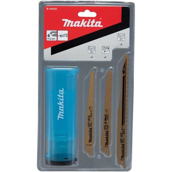 Pack 6 Lames Bois Scie Récipro Makita B-44432