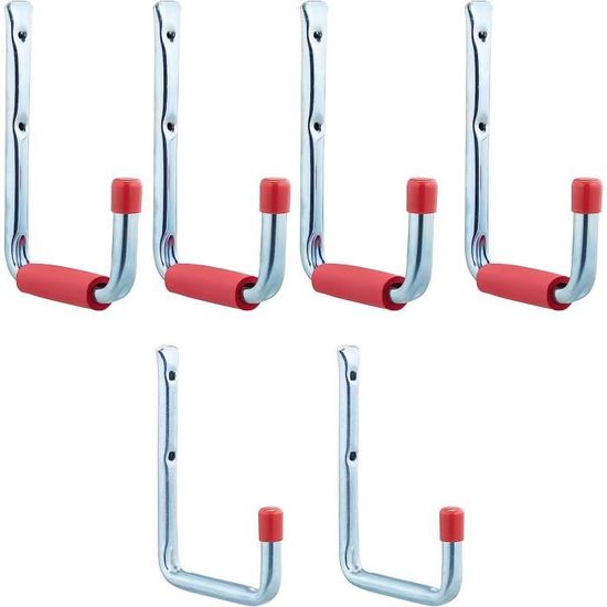 Lot De 4 Crochets De Garage Robustes, Cintre Moyen En U De 13 Cm, Organiseur Pour Outils Electriques Et De Jardin Pour Suspendre Echelles Tuyaux Articles En Vrac Etc 92041018