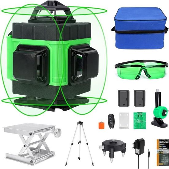 Niveau Laser Rotatif avec Trépied et Mire, Portée 500 m Kit Laser Niveau Laser Rotatif avec Trépied et Mire, Portée 500 m Kit Laser
