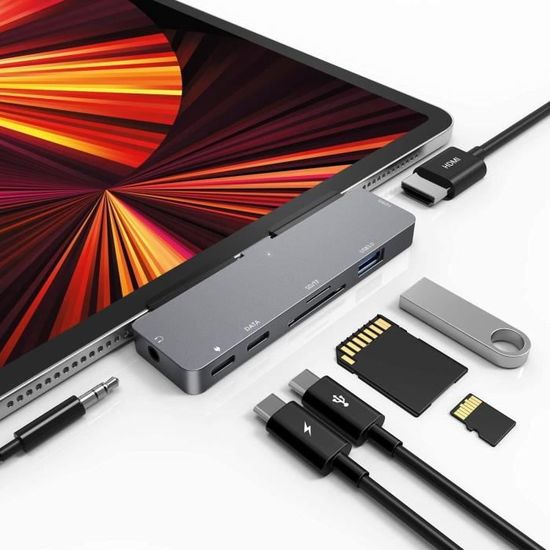 HUB USB C pour iPad Pro Air 9 en 1, adaptateur avec chargeur PD 4K HDMI,  lecteur de carte SD-Micro, USB 3.0, - Cdiscount Informatique