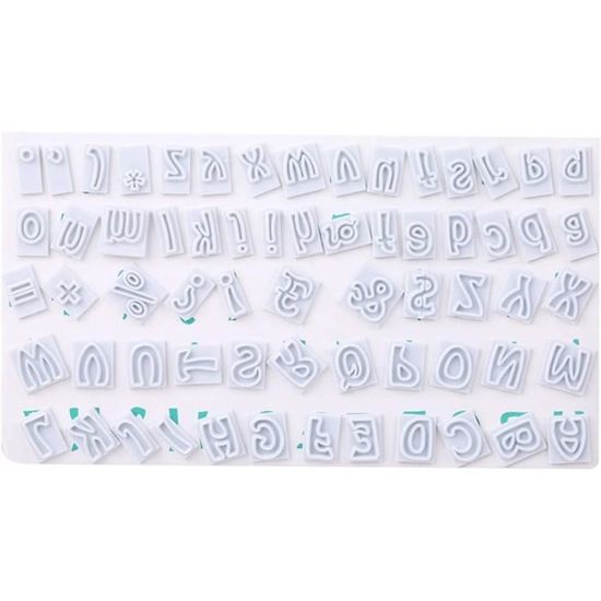 Set 72 Lettres Chiffres Embosseur - Pour Biscuits, Pâte à Sucre - DIY Pâtisserie Créative