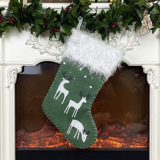 Chaussettes De Noël - Personnalisé - 3pcs - Chiffon - Rouge - Décoration Intérieure - Maison