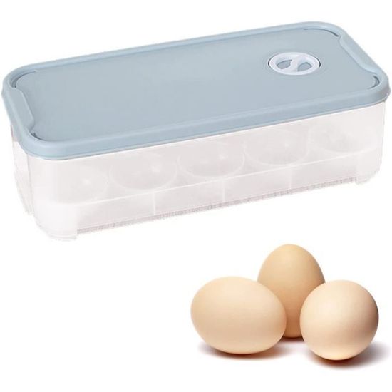 Boîte à œufs Empilable Pour Frigo - 20 œufs, Tiroir Transparent | Rangement œufs Frais Avec Indicateur De Date