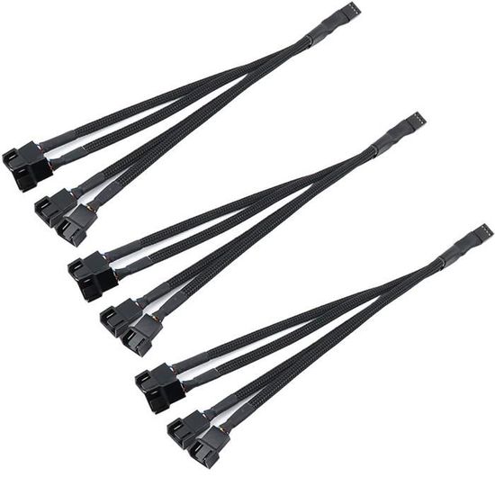 3Pcs 4 Broches PWM Ventilateur Répartiteur Câbles, Ordinateur