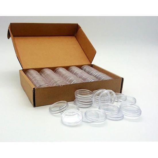 Lot De 70 Porte-capsules Rondes En Plastique Pour Collectionneurs De Pièces De Monnaie De 40,6 Mm